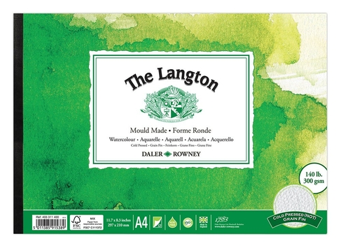 Daler-Rowney Langton A4 Watercolour Pad 300gsm 12 White Sheets