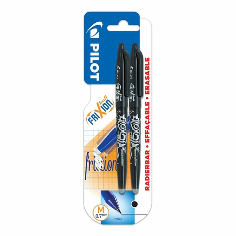 PILOT FriXion Erasable Rollerball Pen Black (Pack of 2)