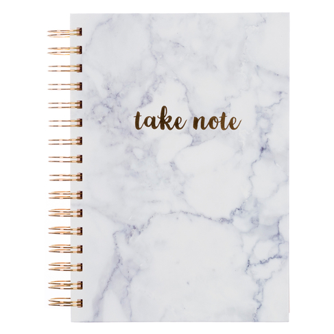 WHSmith White Marbled Ring Bound A5 Notebook Journal