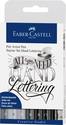 Faber-Castell Creative Studio PITT Artist Hand Lettering Pens Starter Set (Pack of 7)