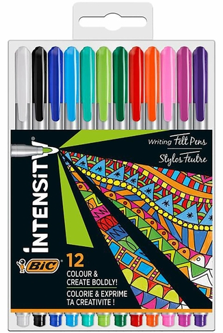 BIC Intensity Felt Tip Colouring Pens (Pack of 12)