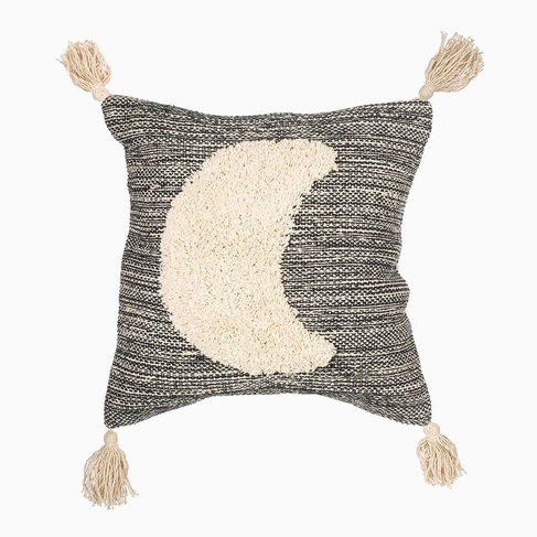 Sass & Belle Black Crescent Moon Tufted Cushion