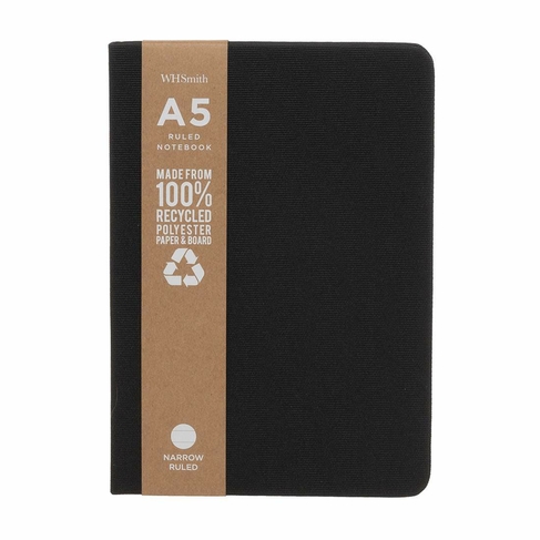 WHSmith Black A5 Notebook

