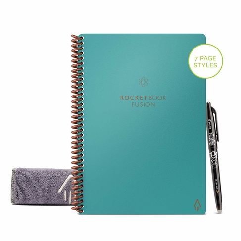 Rocketbook Fusion A5 (Executive) Digital Notebook Planner with Pen and Wipe Teal