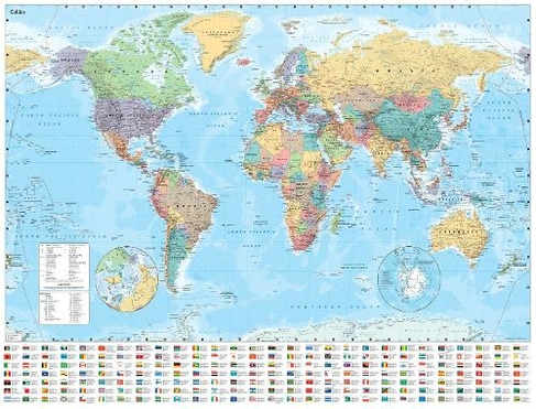 Collins World Wall Laminated Map