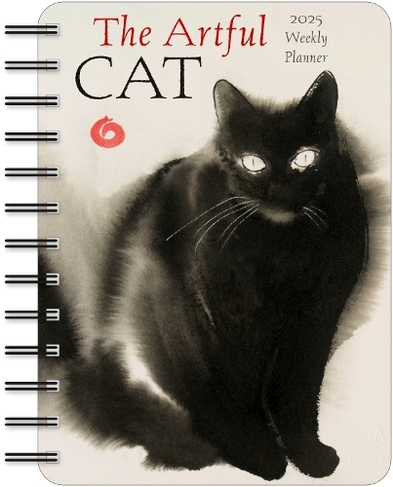 The Artful Cat 2025 Weekly Planner Calendar: Brush and Ink Watercolor Paintings by Endre Penovac